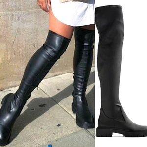 ZARA Blogger Fav Stretch Tall Black Boots